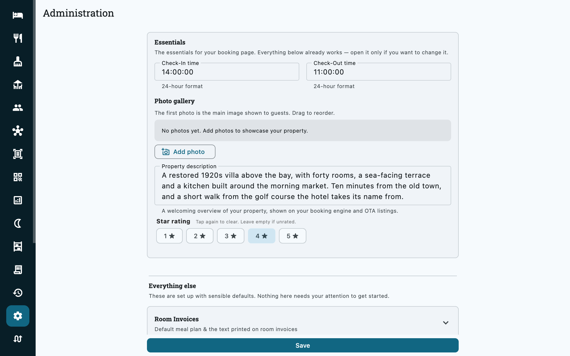 Settings → Admin → Direct Bookings