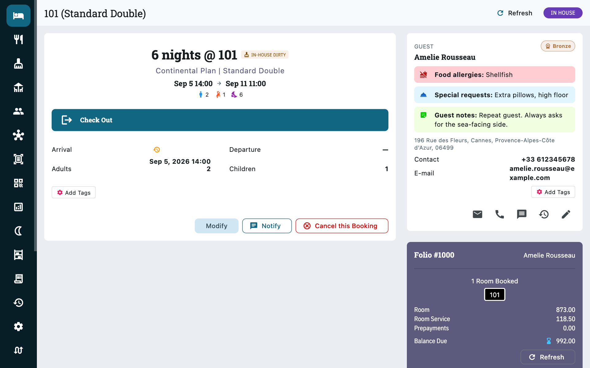 Booking detail